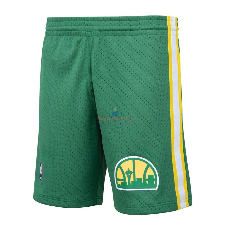 Acquista Pantaloni Basket Seattle SuperSonics Verde Hardwood Classics