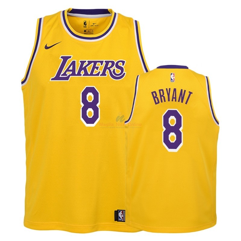 Maglia NBA Bambino Los Angeles Lakers #8 Kobe Bryant Giallo Icon 2018-19 Acquista