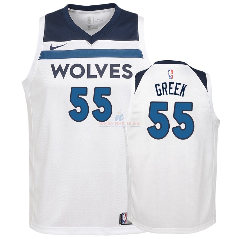 Maglia NBA Bambino Minnesota Timberwolves #55 Mitch Creek Bianco Association 2018-19 Acquista