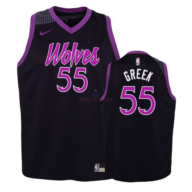 Maglia NBA Bambino Minnesota Timberwolves #55 Mitch Creek Porpora Città 2018-19 Acquista