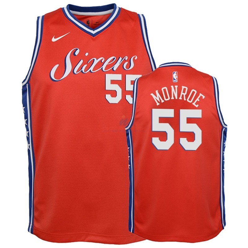 Maglia NBA Bambino Philadelphia Sixers #55 Greg Monroe Arancia Statement 2018-19 Acquista