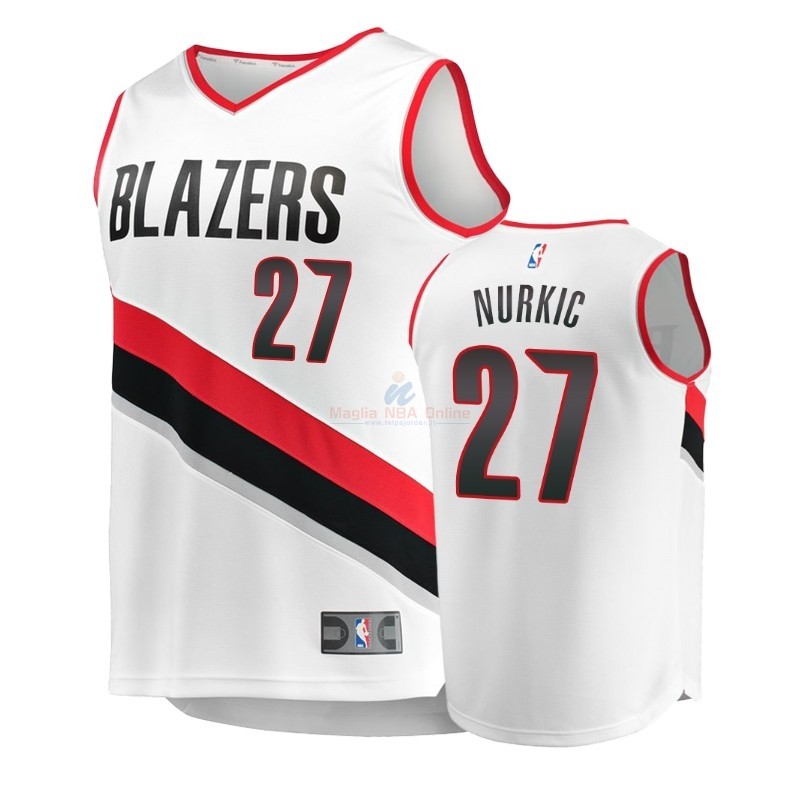 Maglia NBA Bambino Portland Trail Blazers #27 Jusuf Nurkic Bianco Icon 2018-19 Acquista