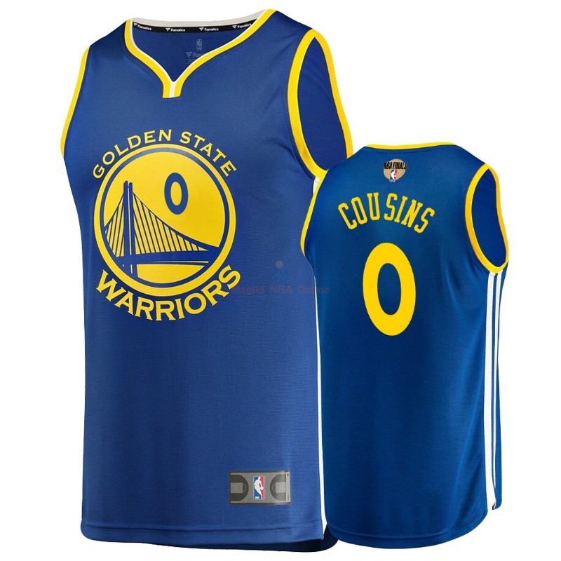 Maglia NBA Golden State Warriors 2019 Campionato Finali #0 DeMarcus Cousin Blu Icon Acquista