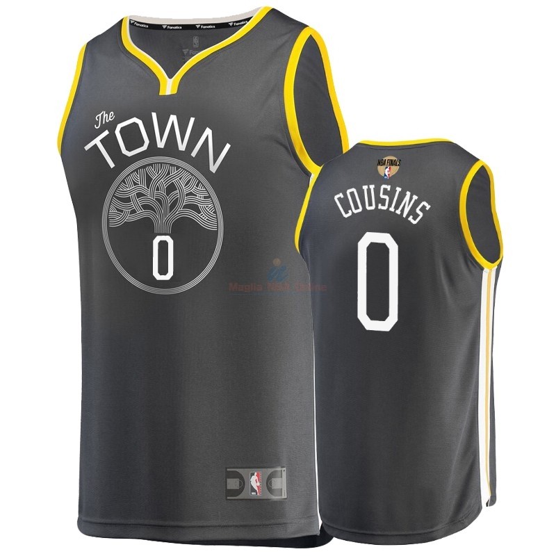 Maglia NBA Golden State Warriors 2019 Campionato Finali #0 DeMarcus Cousins Grigio Statement Acquista