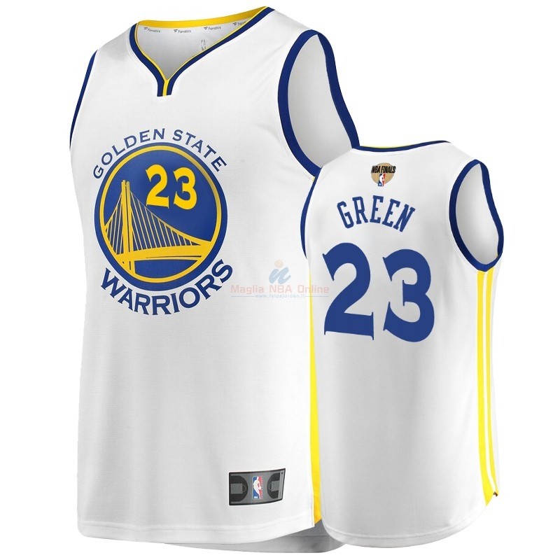 Maglia NBA Golden State Warriors 2019 Campionato Finali #23 Draymond Green Bianco Retro Association Acquista