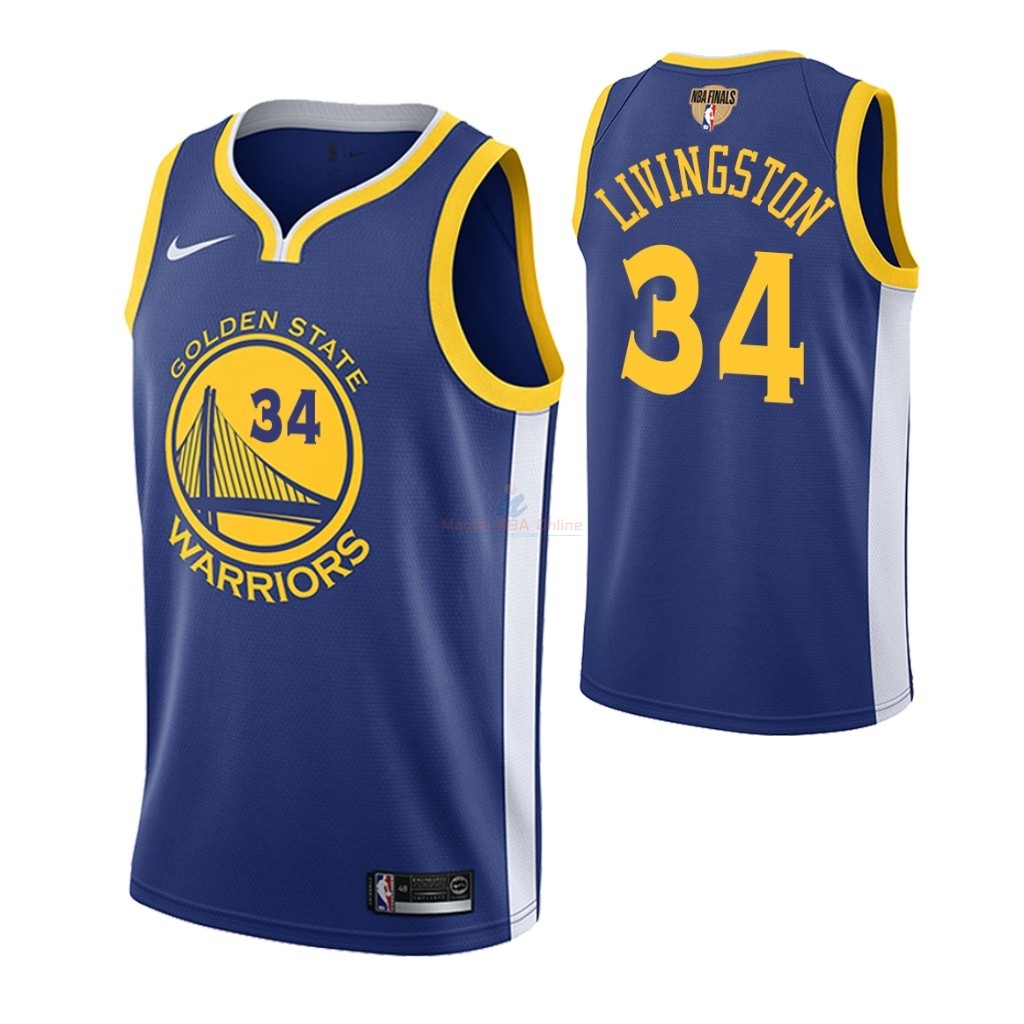 Maglia NBA Golden State Warriors 2019 Campionato Finali #34 Shaun Livingston Blu Icon Acquista