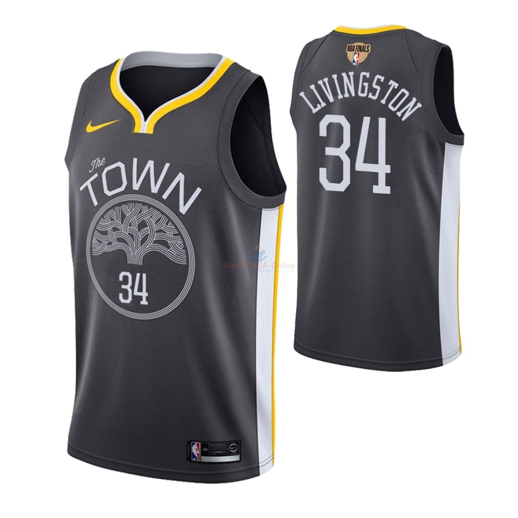 Maglia NBA Golden State Warriors 2019 Campionato Finali #34 Shaun Livingston Grigio Statement Acquista