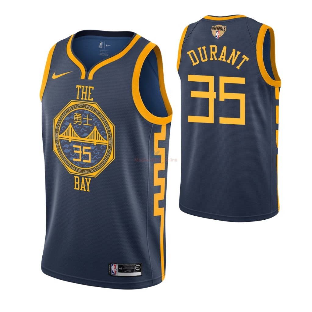 Maglia NBA Golden State Warriors 2019 Campionato Finali #35 Kevin Durant Marino Città Acquista