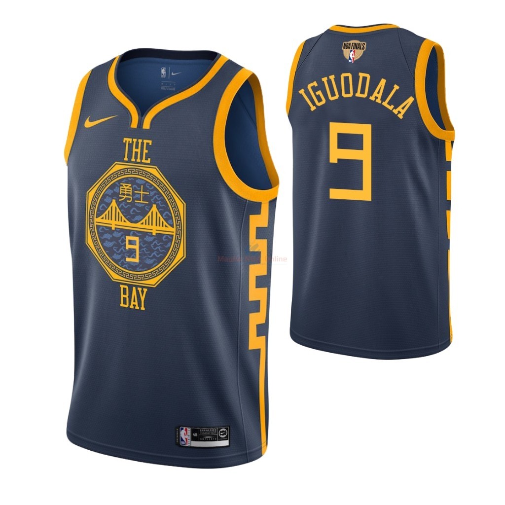 Maglia NBA Golden State Warriors 2019 Campionato Finali #9 Andre Iguodala Marino Città Acquista