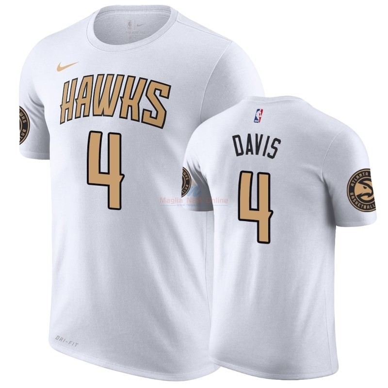 Maglia NBA Nike Atlanta Hawks Manica corta #4 Deyonta Davis Bianco Città Acquista