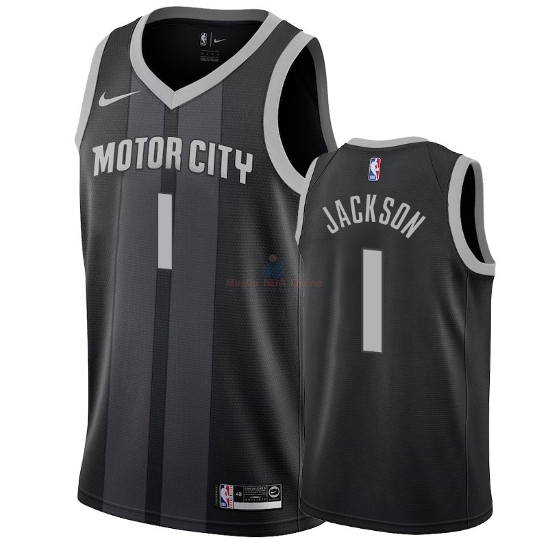 Maglia NBA Nike Detroit Pistons #1 Reggie Jackson Grigio Città 2018-19 Acquista