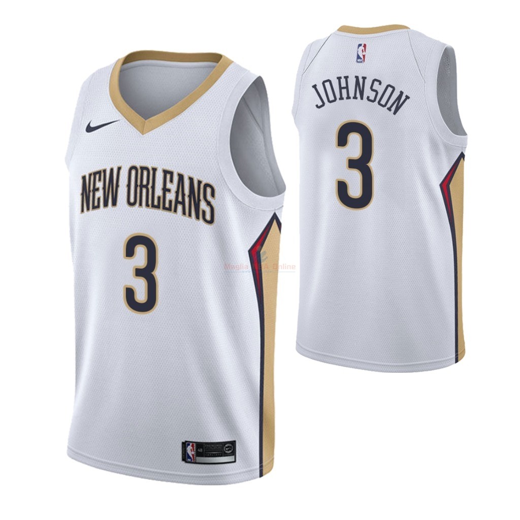 Maglia NBA Nike New Orleans Pelicans #3 Stanley Johnson Bianco Association Acquista