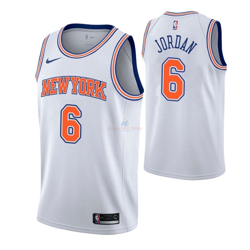 Maglia NBA Nike New York Knicks #6 Deandre Jordan Bianco Statement Acquista