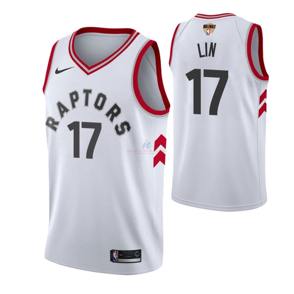 Maglia NBA Toronto Raptors 2019 Campionato Finali #17 Jeremy Lin Bianco Association Acquista