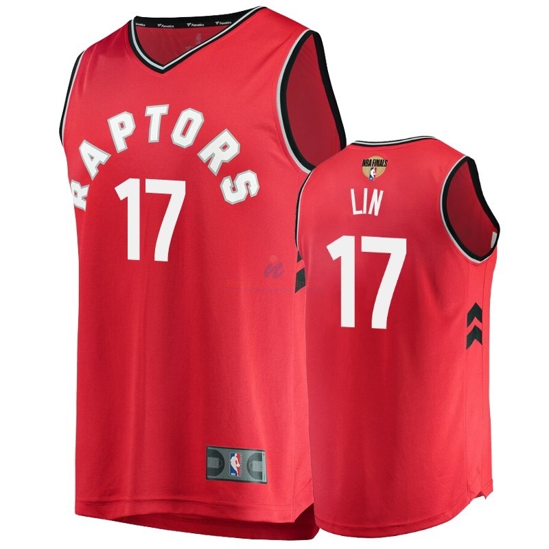 Maglia NBA Toronto Raptors 2019 Campionato Finali #17 Jeremy Lin Rosso Icon Acquista