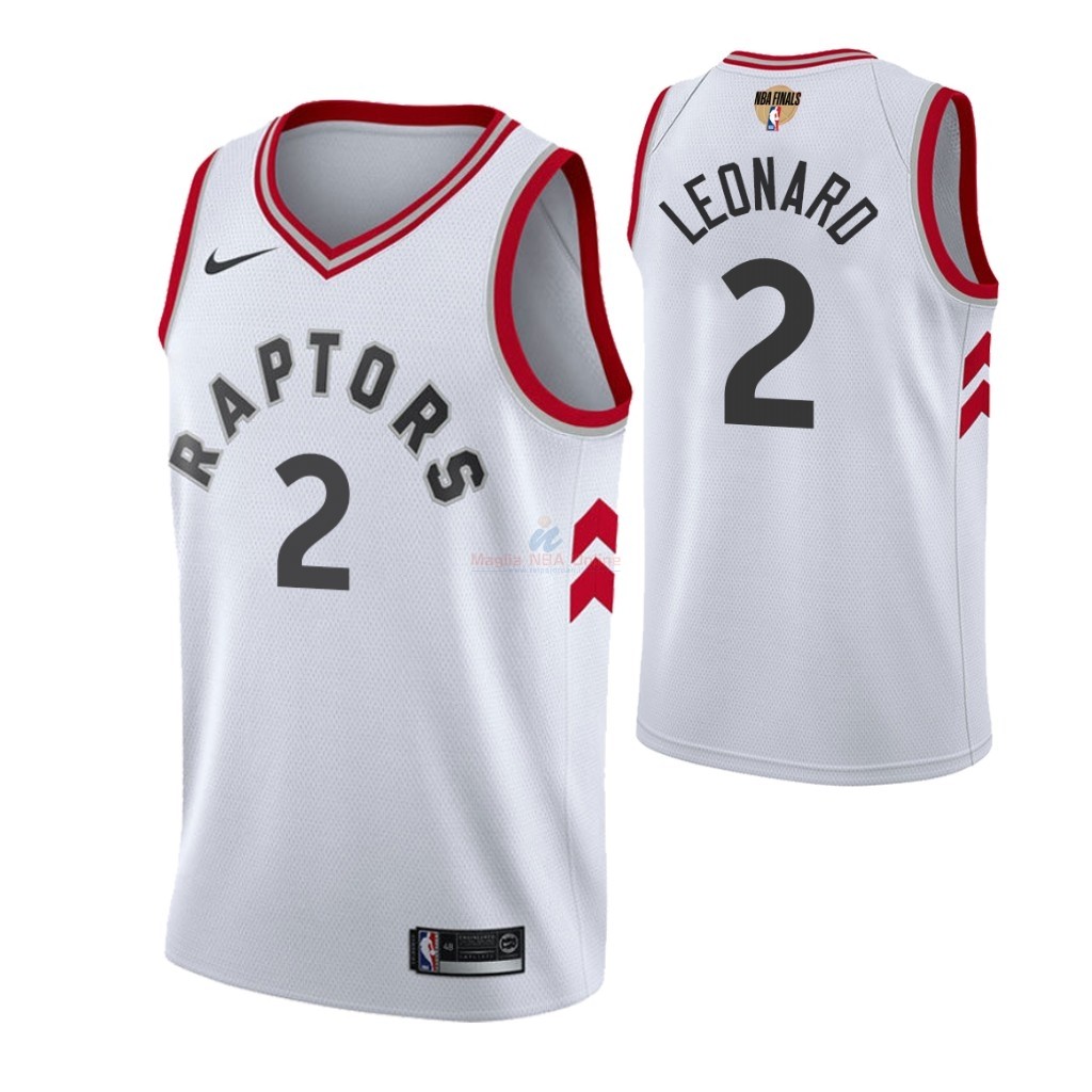 Maglia NBA Toronto Raptors 2019 Campionato Finali #2 Kawhi Leonard Bianco Association Acquista