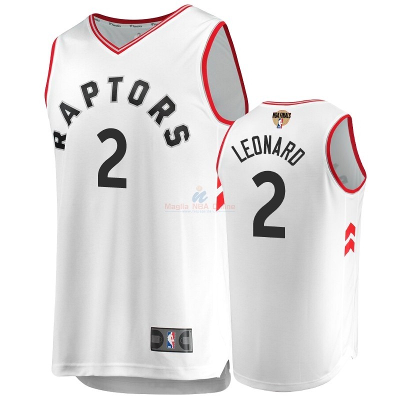 Maglia NBA Toronto Raptors 2019 Campionato Finali #2 Kawhi Leonard Bianco Retro Association Acquista