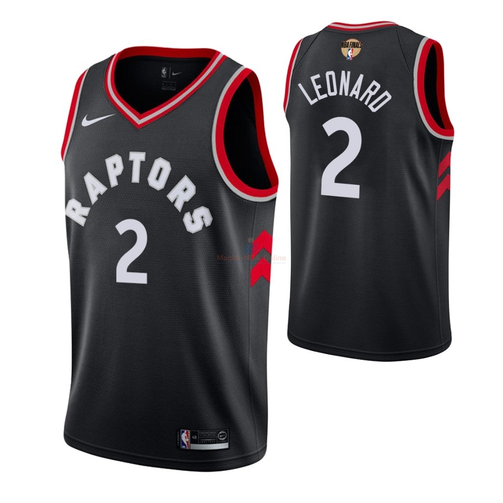 Maglia NBA Toronto Raptors 2019 Campionato Finali #2 Kawhi Leonard Nero Statement Acquista