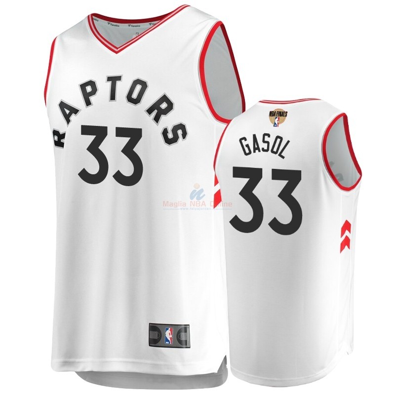 Maglia NBA Toronto Raptors 2019 Campionato Finali #33 Marc Gasol Bianco Retro Association Acquista