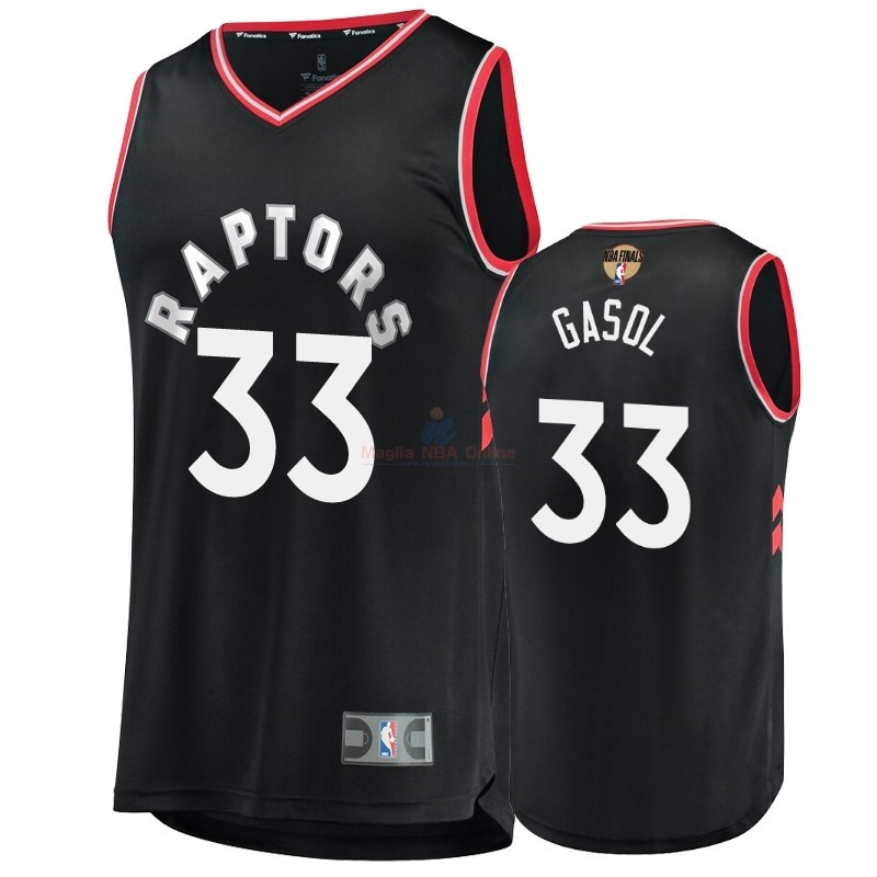 Maglia NBA Toronto Raptors 2019 Campionato Finali #33 Marc Gasol Nero Statement Acquista
