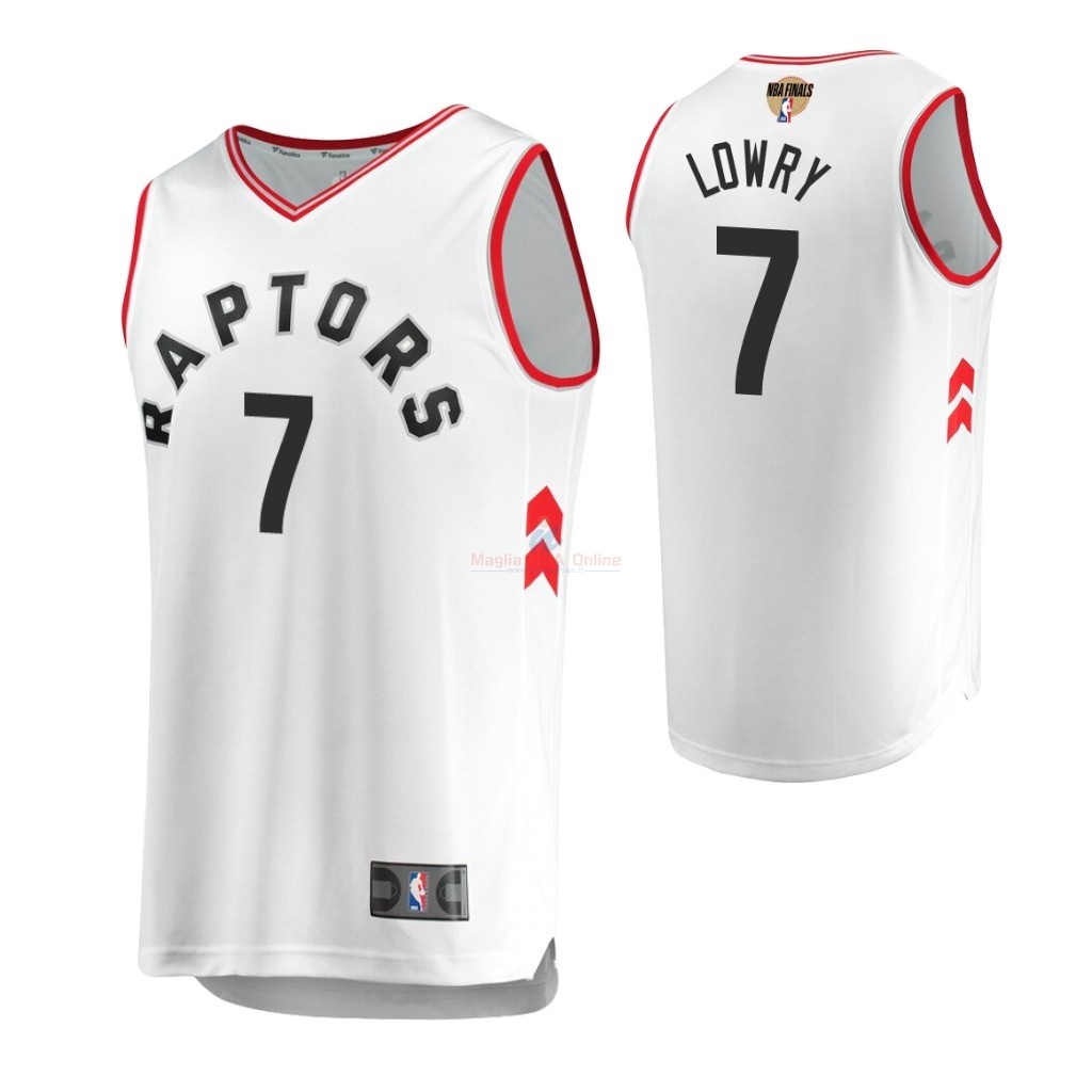 Maglia NBA Toronto Raptors 2019 Campionato Finali #7 Kyle Lowry Bianco Retro Association Acquista