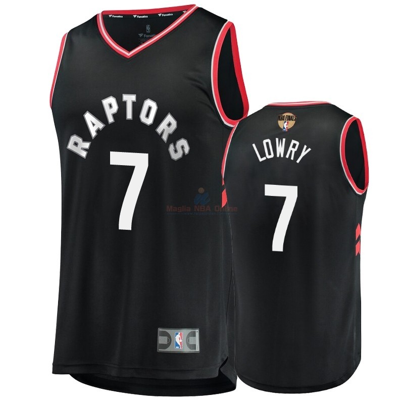 Maglia NBA Toronto Raptors 2019 Campionato Finali #7 Kyle Lowry Nero Statement Acquista