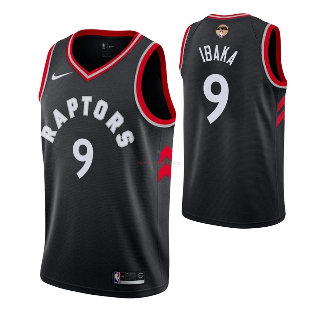 Maglia NBA Toronto Raptors 2019 Campionato Finali #9 Serge Ibaka Nero Statement Acquista