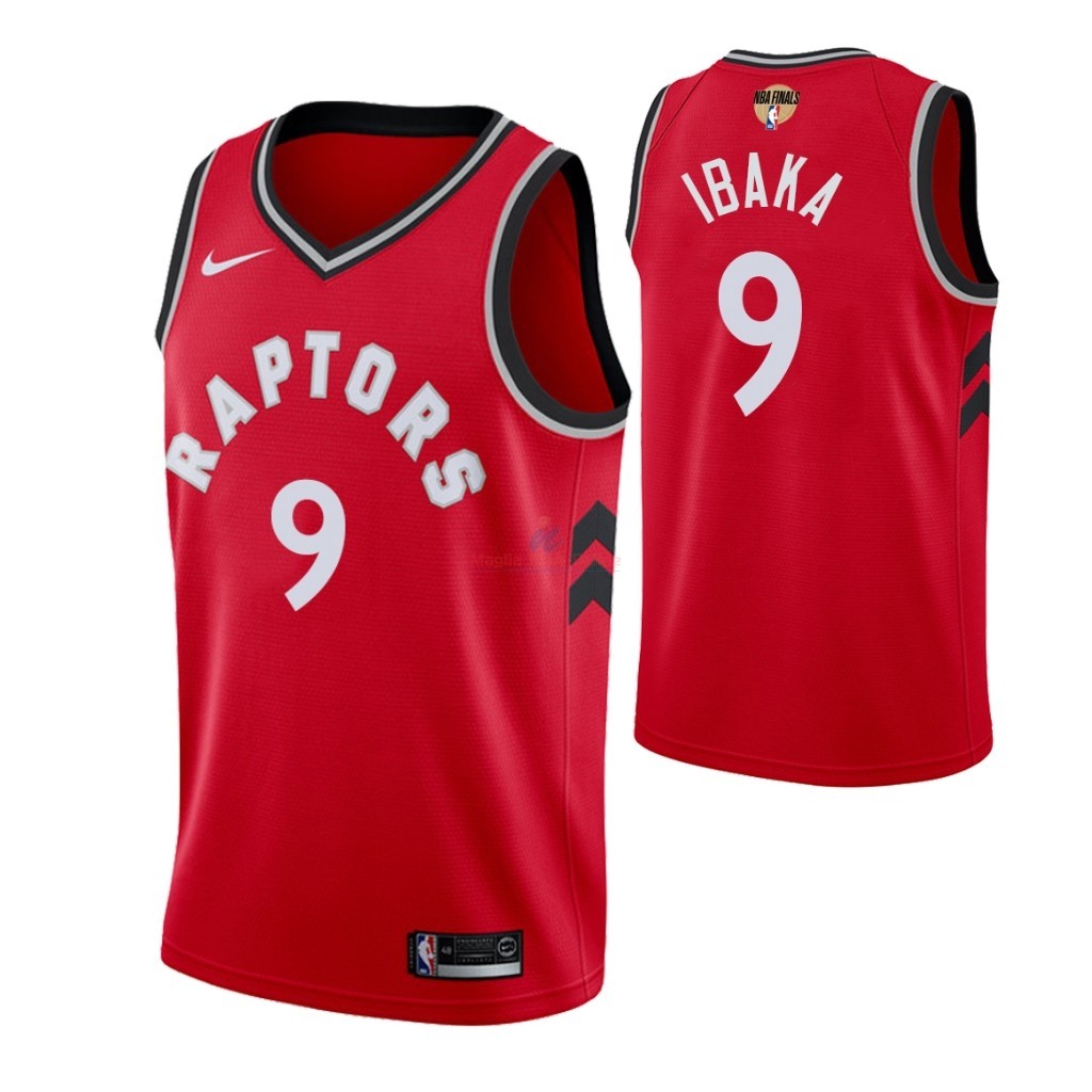 Maglia NBA Toronto Raptors 2019 Campionato Finali #9 Serge Ibaka Rosso Icon Acquista