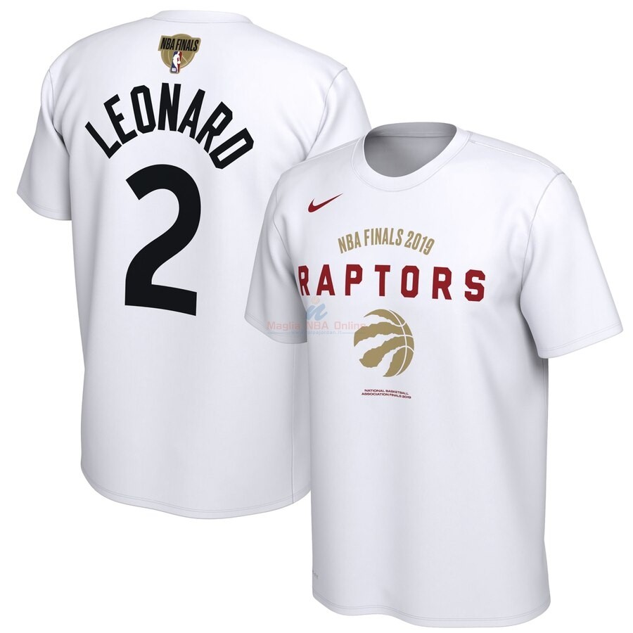 Maglia NBA Toronto Raptors 2019 Campionato Finali Manica corta #2 Kawhi Leonard Bianco 03 Acquista