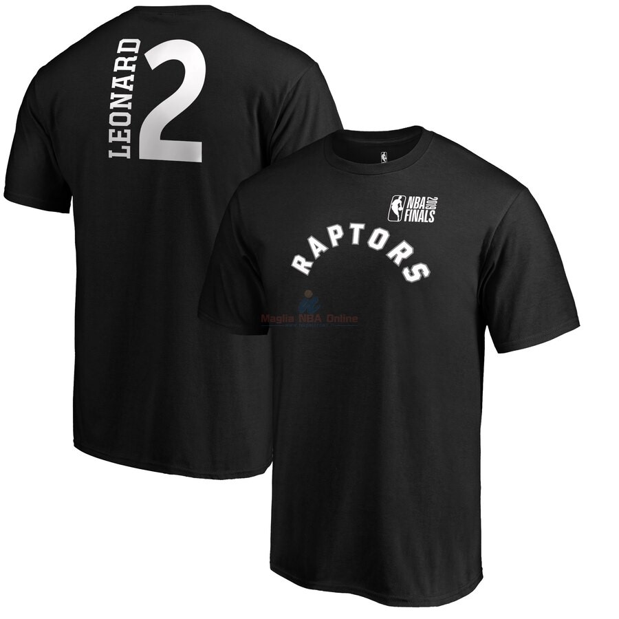 Maglia NBA Toronto Raptors 2019 Campionato Finali Manica corta #2 Kawhi Leonard Nero 01 Acquista