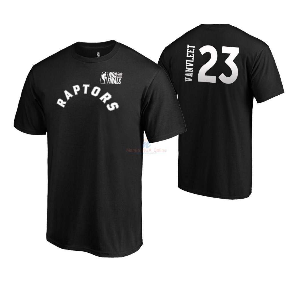 Maglia NBA Toronto Raptors 2019 Campionato Finali Manica corta #23 Fred VanVleet Nero Acquista