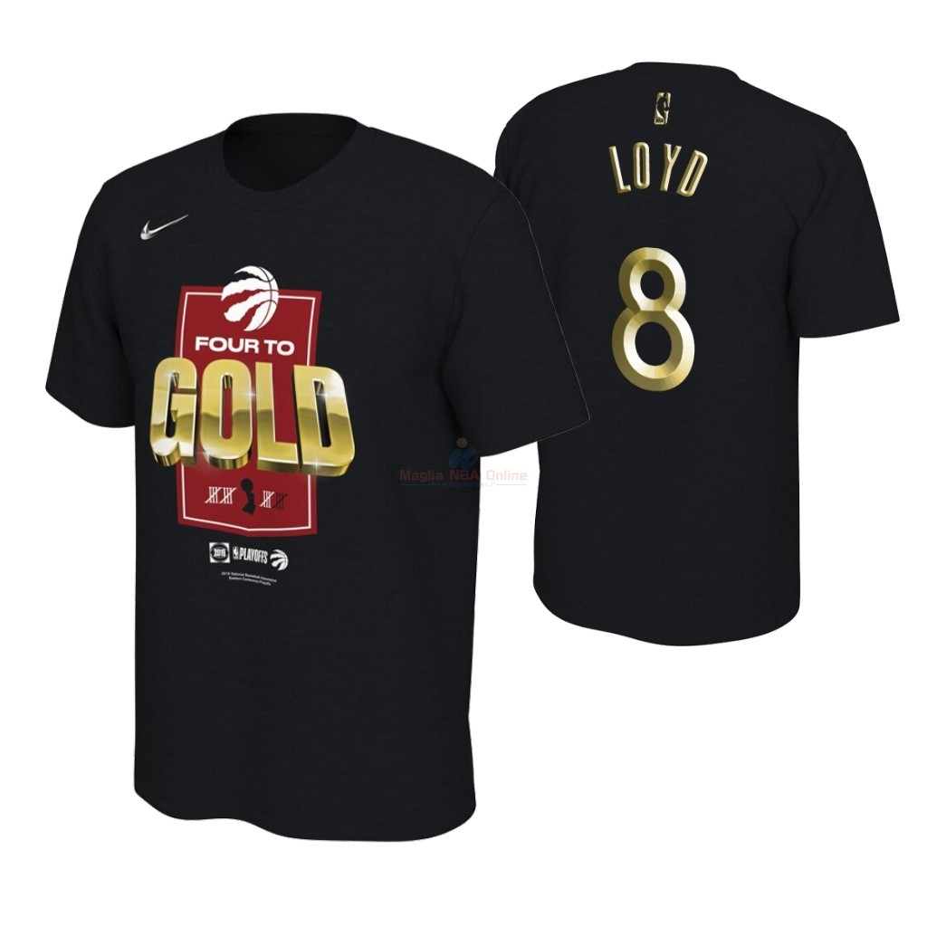 Maglia NBA Toronto Raptors 2019 Campionato Finali Manica corta #8 Jordan Loyd Nero Acquista