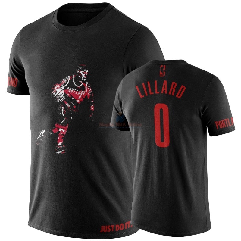 T-Shirt Portland Trai Blazers Damia Lillard Nero Acquista