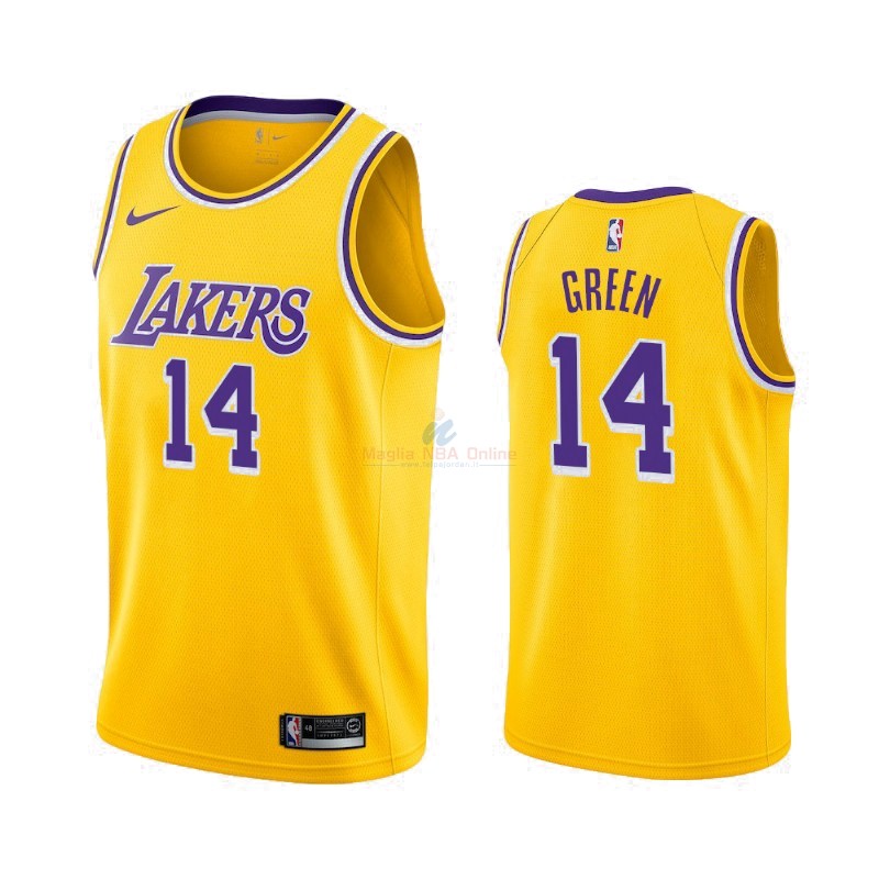 Camisetas NBA Los Angeles Lakers #14 Danny Green Giallo Icon 2019-20 Acquista