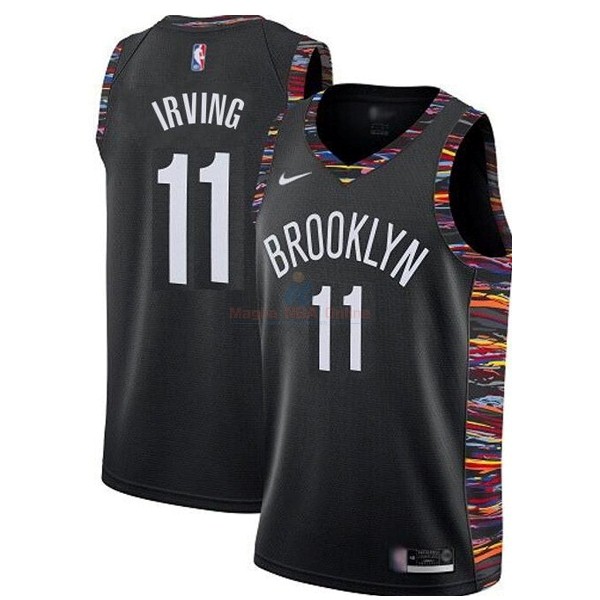 Maglia NBA Bambino Brooklyn Nets #11 Kyrie Irving Nero Città 2019-20 Acquista