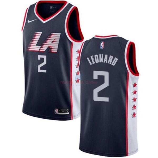 Maglia NBA Bambino Los Angeles Clippers #2 Kawhi Leonard Marino Città 2019-20 Acquista