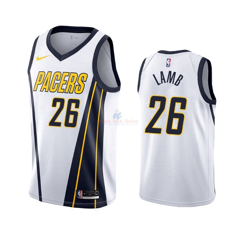 Maglia NBA Earned Edition Indiana Pacers #26 Jeremy Lamb Bianco 2019-20 Acquista