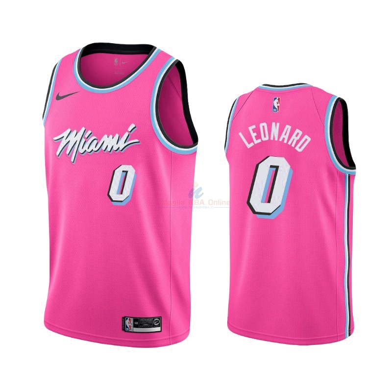 Maglia NBA Earned Edition Miami Heat #0 Meyers Leonard Nike Rosa 2019-20 Acquista