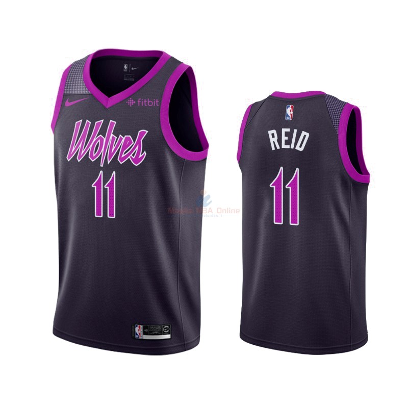 Maglia NBA Earned Edition Minnesota Timberwolves #11 Naz Reid Nike Negeo Città 2019-20 Acquista