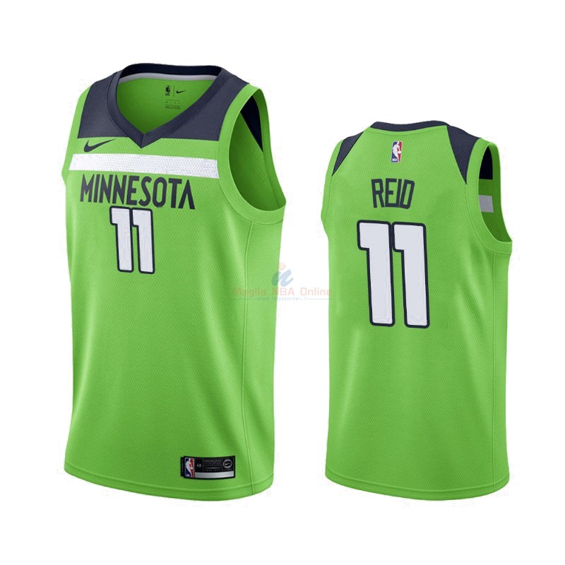 Maglia NBA Earned Edition Minnesota Timberwolves #11 Naz Reid Verde Statement 2019-20 Acquista