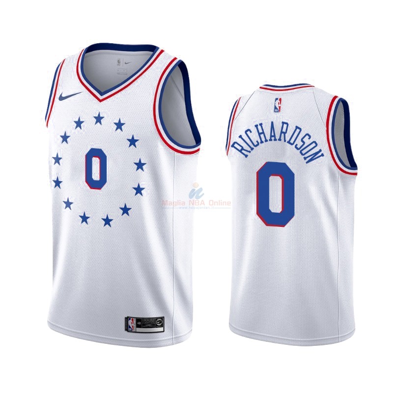 Maglia NBA Earned Edition Philadelphia Sixers #0 Josh Richardson Bianco 2019-20 Acquista