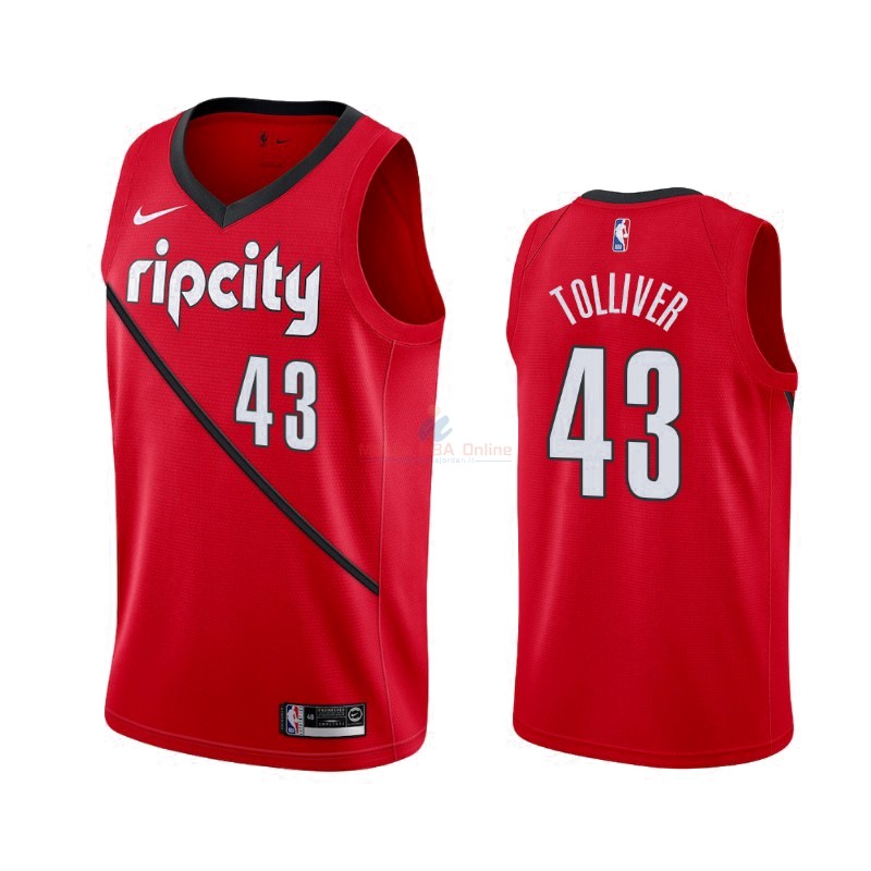 Maglia NBA Earned Edition Portland Trail Blazers #43 Anthony Tolliver Rosso 2019-20 Acquista