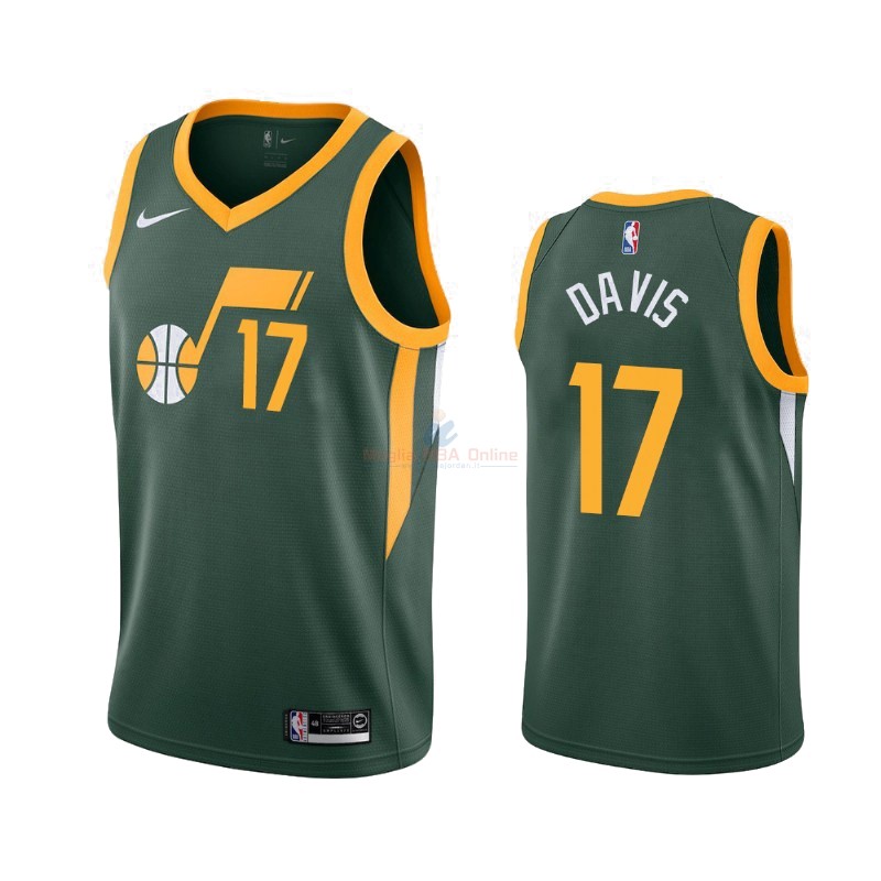 Maglia NBA Earned Edition Utah Jazz #17 Ed Davis Verde 2019-20 Acquista