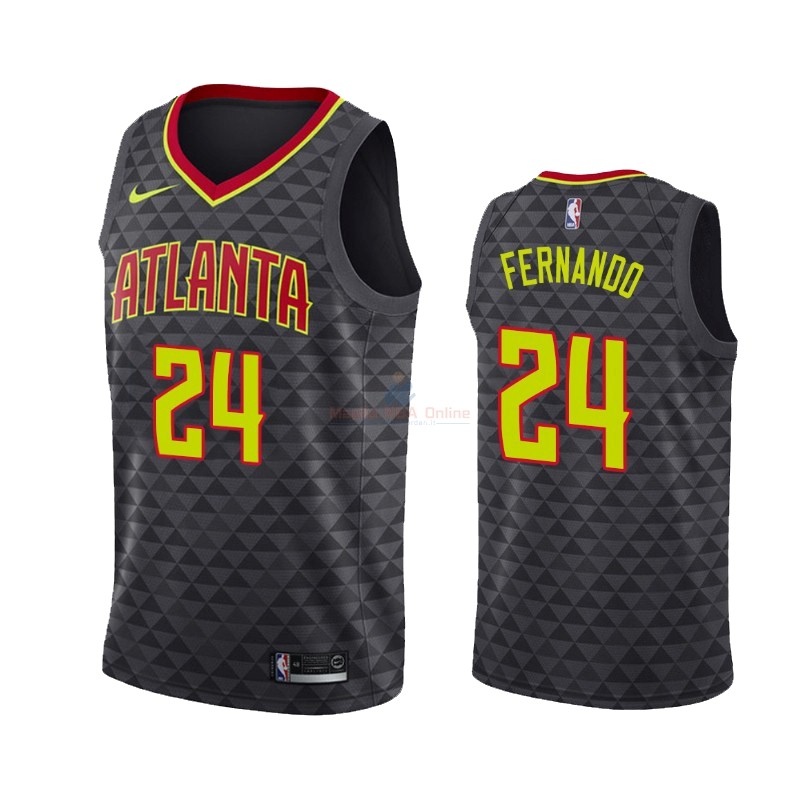 Maglia NBA Nike Atlanta Hawks #24 Bruno Fernando Nero Icon 2019-20 Acquista