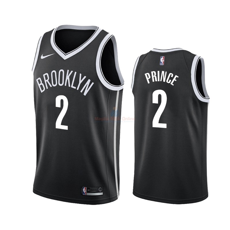 Maglia NBA Nike Brooklyn Nets #2 Taurean Prince Nero Icon 2019-20 Acquista