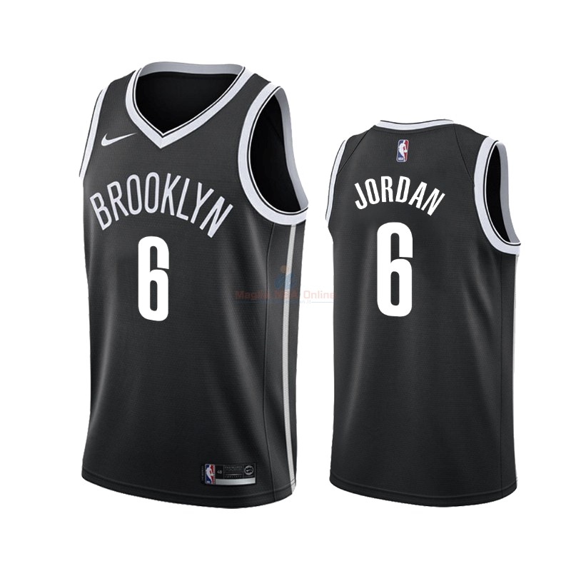 Maglia NBA Nike Brooklyn Nets #6 DeAndre ordan Nero Icon 2019-20 Acquista
