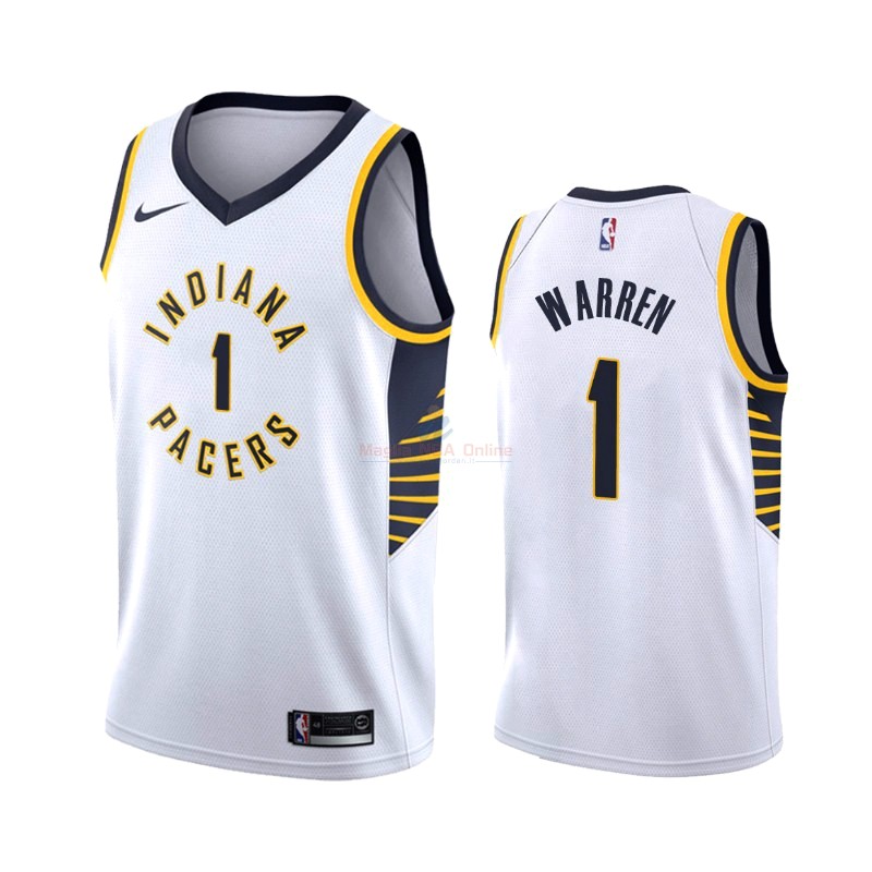 Maglia NBA Nike Indiana Pacers #1 T.J. Warren Gray Bianco Association 2019-20 Acquista