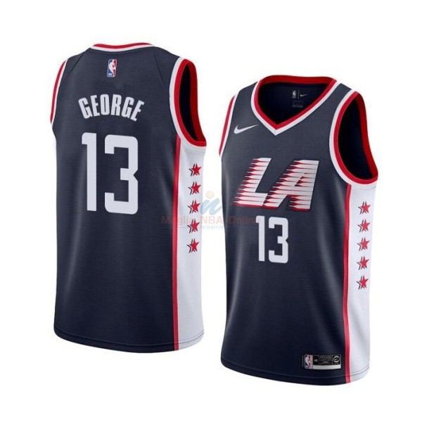 Maglia NBA Nike Los Angeles Clippers #13 Paul George Marino Città 2019-20 Acquista