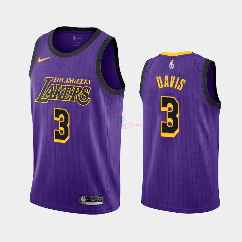 Maglia NBA Nike Los Angeles Lakers #3 Anthony Davis Porpora Città 2019-20 Acquista