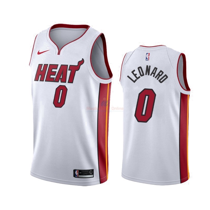 Maglia NBA Nike Miami Heat #0 Meyers Leonard Bianco Association 2019-20 Acquista